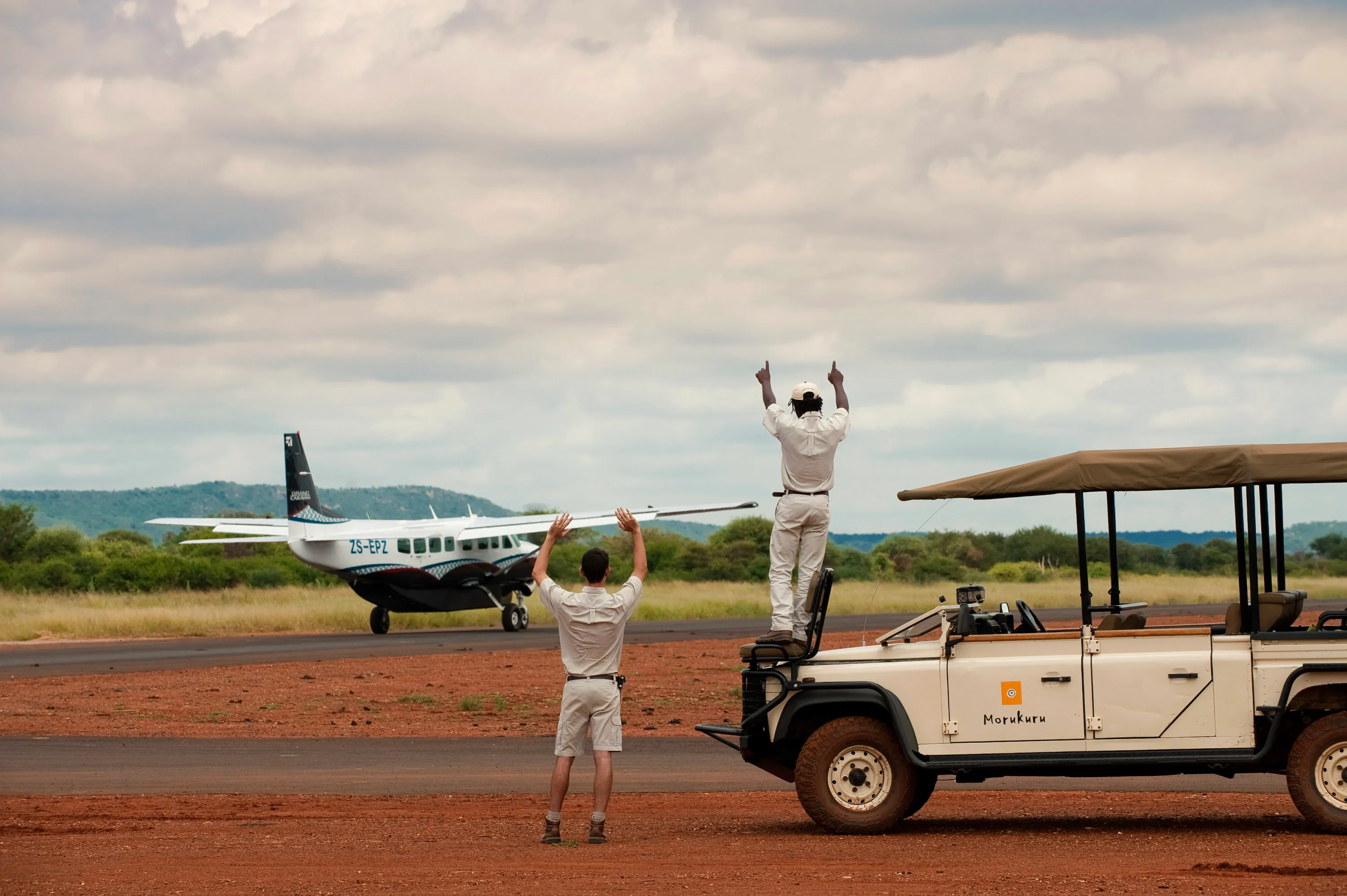 Guests on a safari drive